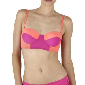 Echo Underwire colorblock bikini bandeau top